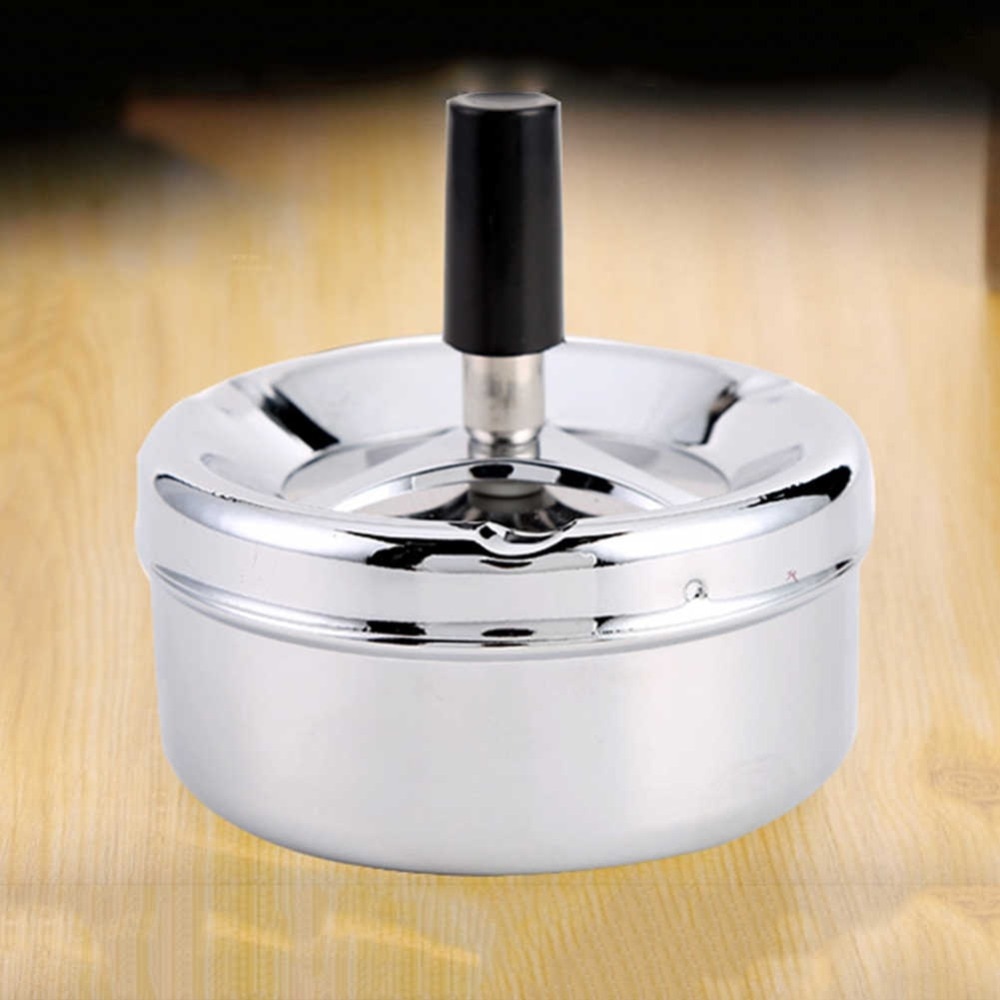 Press Rotary Portable Metal Ashtray - Image 4