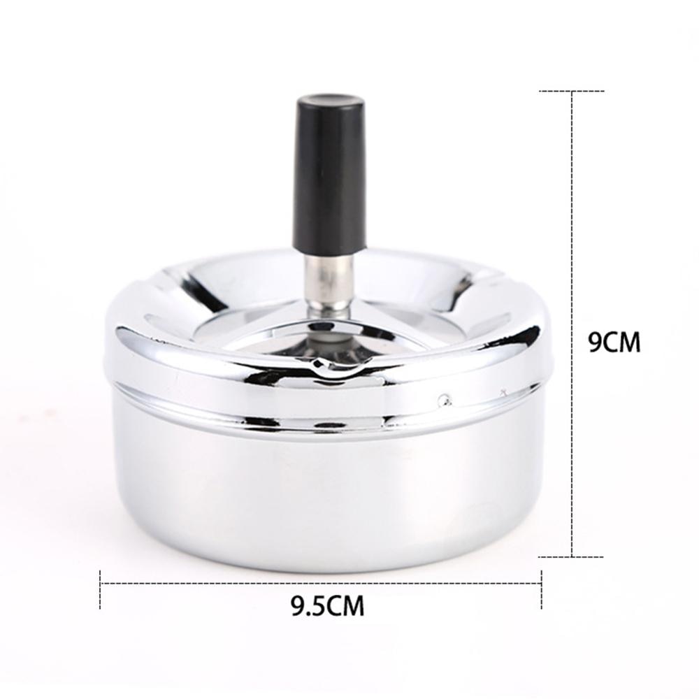 Press Rotary Portable Metal Ashtray - Image 2