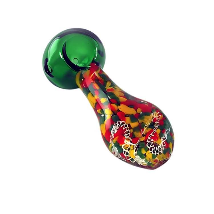 Handmade Glass Aztec Pipe