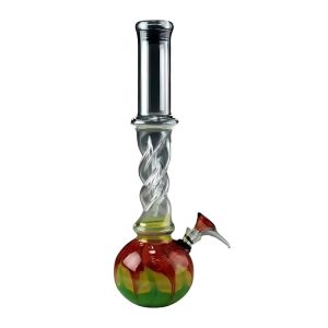 Rasta Twist Glass Water Pipe