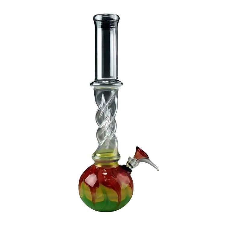 Rasta Twist Glass Water Pipe